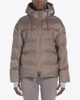 Жіночий пуховик короткий Max Mara Candia з капюшоном шоколад 2426486058600-002