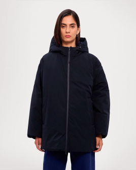 Жіночий пуховик парка Max Mara Capsula oversize з капюшоном темно синя 2426486078600-003