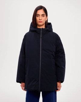 Жіночий пуховик парка Max Mara Capsula oversize з капюшоном темно синя 2426486078600-003