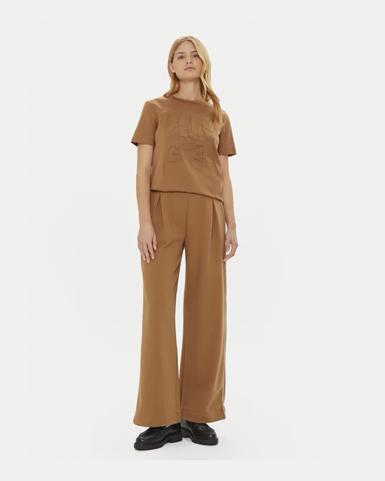 Жіноча футболка Max Mara Paggio з аплікацією Regular Fit коричневий 2426946038-002