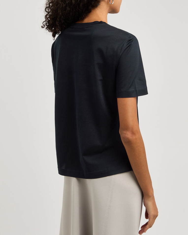 Женская футболка Max Mara Paggio с аппликацией Regular Fit синяя 2426946038-003