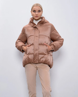 Жіноча стьобана куртка Twinset бежева 242TP2300
