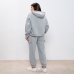 Жіночий спортивний костюм Twinset з логотипом Oval та кристалами сірий 242TP2494