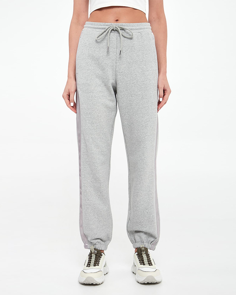 Женские спортивные штаны на резинке Max Mara Dudy c шелковой тесьмой серый 2516781107