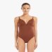 Купальник цельный Max Mara Celine с чашкой из тонкого трикотажа коричневый 2516831039 650 004