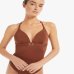 Купальник цельный Max Mara Celine с чашкой из тонкого трикотажа коричневый 2516831039 650 004