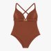 Купальник цельный Max Mara Celine с чашкой из тонкого трикотажа коричневый 2516831039 650 004