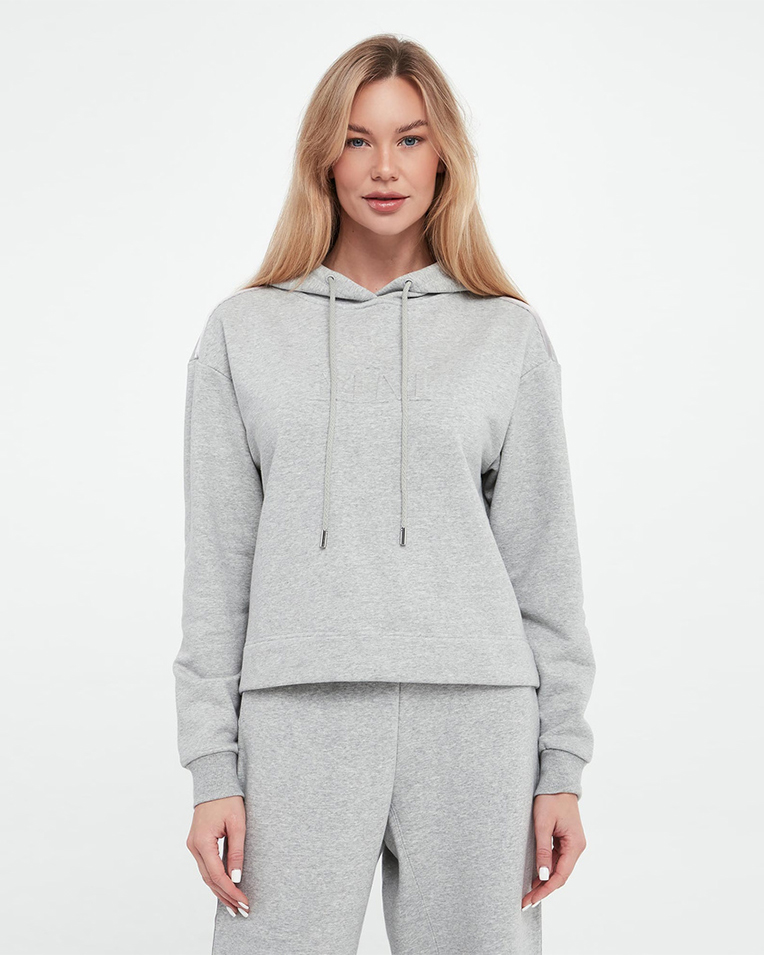 Женский худи Max Mara Angora хлопок шелковой тесьмой серый 2516921027