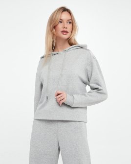 Жіночий худі Max Mara Angora бавовна шовковою тасьмою сірий 2516921027
