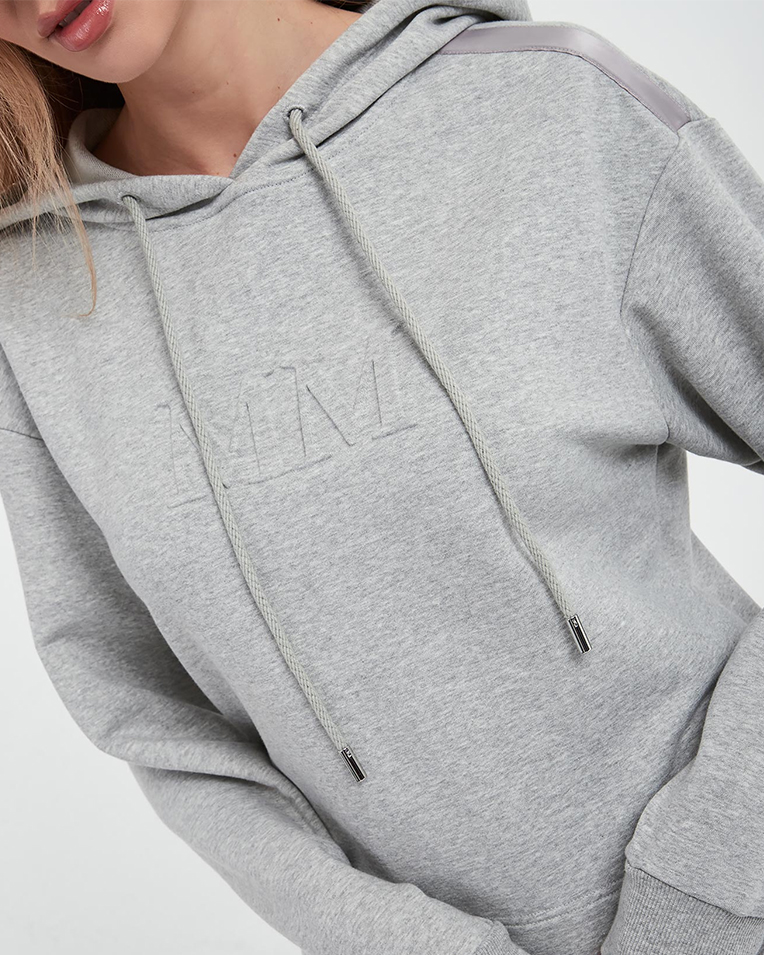 Жіночий худі Max Mara Angora бавовна шовковою тасьмою сірий 2516921027