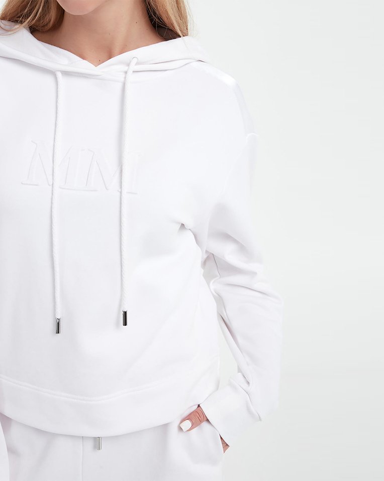 Женский худи Max Mara Angora хлопок шелковой тесьмой белый 2516921027