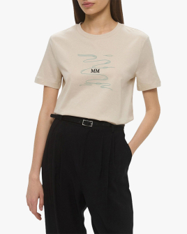 Жіноча футболка Max Mara UTA з логотипом бежевий 2516941038 002