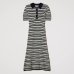 Женское платье Twinset двухцветное миди с ажурным узором 251TP3190-12261