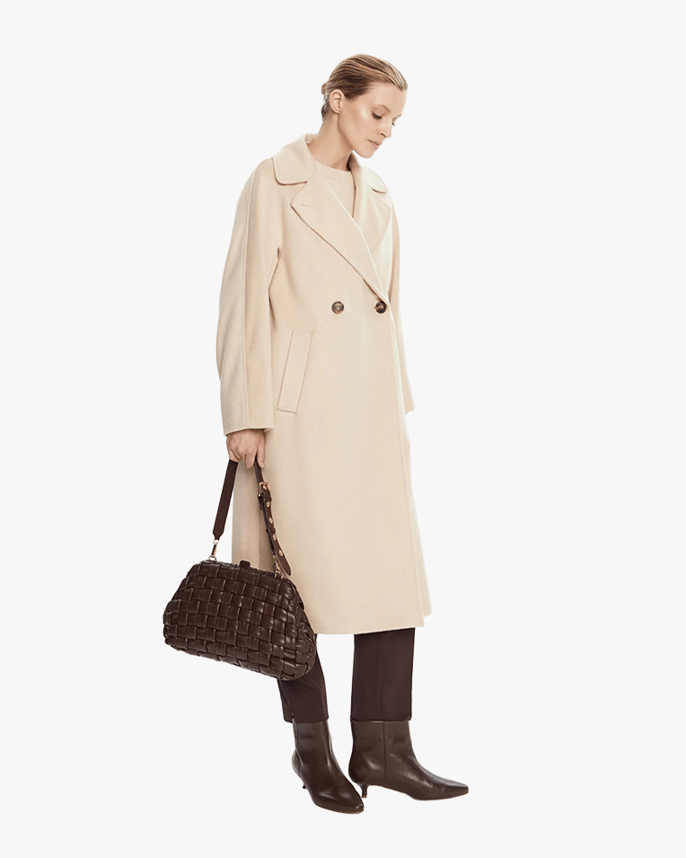 Женское пальто Max Mara Weekend Resina на пуговицах цвет бежевый 2525016031 014