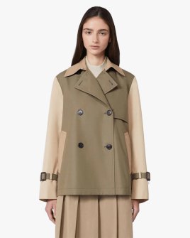 Женский укороченный тренч Max Mara Weekend Biglia хлопок хаки 2615021051029