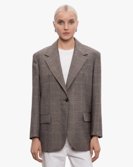 Женский жакет Max Mara Magma вискоза в клетку коричневый 2615041041001