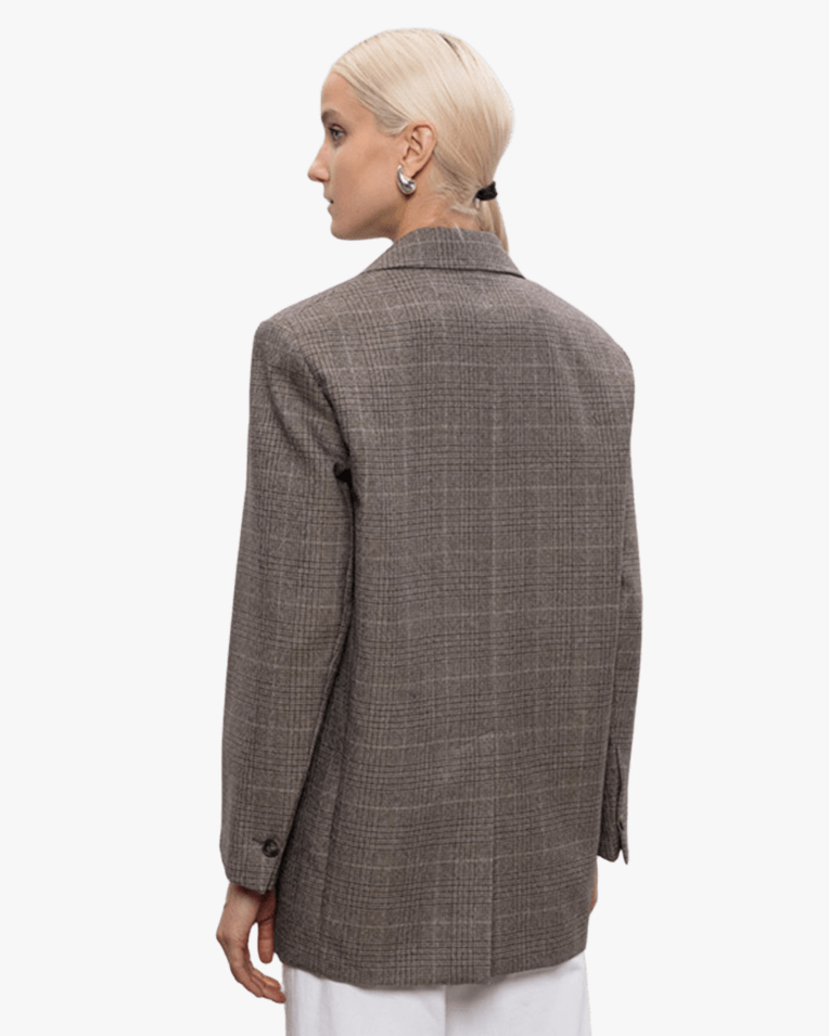 Жіночий жакет Max Mara Magma віскоза в клітинку коричневий 2615041041001