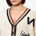 Кардиган жіночий Max Mara Weekend Blasone з вовни з логотипом молочний 26153410616004