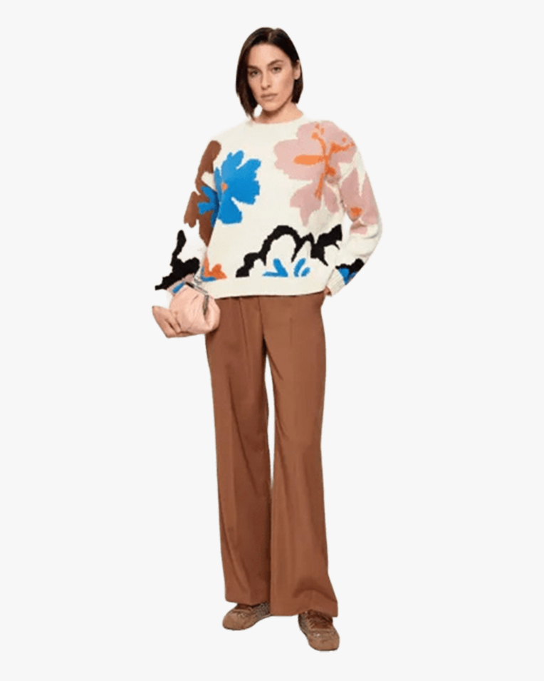 Жіночий светр Max Mara Celebre білий вовна з принтом 26153611716002