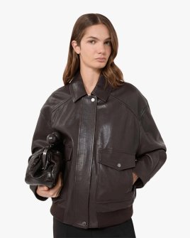 Жіноча куртка Max Mara Weekend Gigante шкіра коричнева 2615441061002