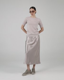 Женская юбка Max Mara Alessio сатиновая, серый 2616101017017