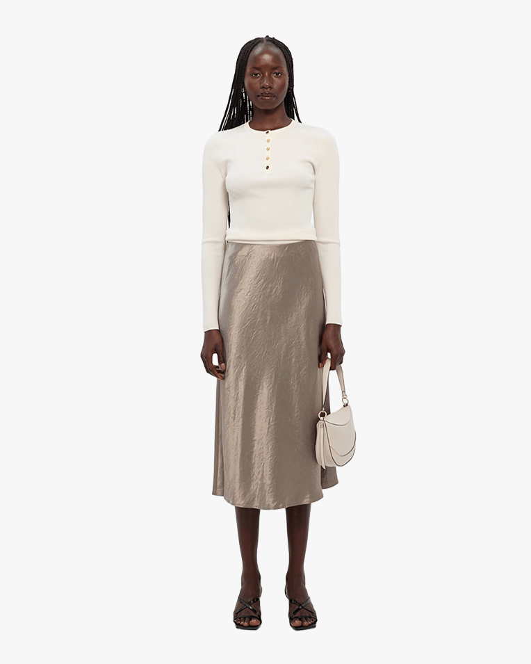 Женская юбка Max Mara Alessio сатиновая, серый 2616101017017