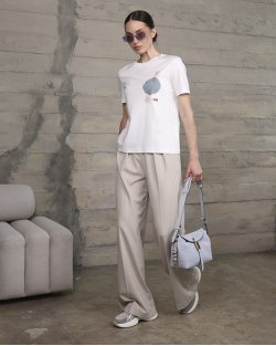 Женские брюки Max Mara Ginnico с добавлением вискозы бежевый 2616781037001