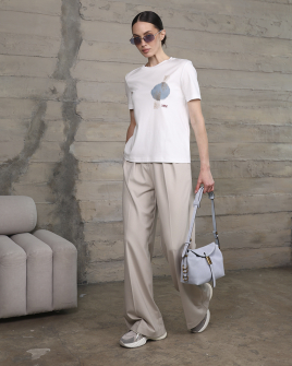 Женские брюки Max Mara Ginnico с добавлением вискозы бежевый 2616781037001