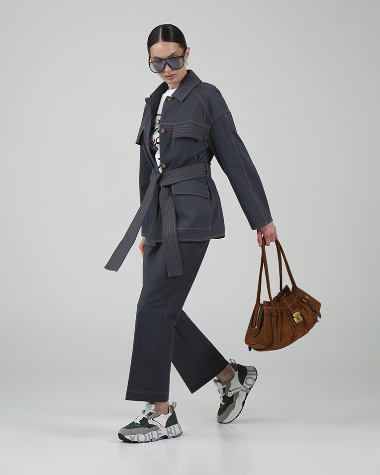 Женский костюм Max Mara джинсовый жакет с брюками, синий 26169110176002 26167810276002