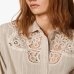 Женский костюм Twinset льняная рубашка c шортами в полоску с кружевом серымй 261LM2FAA 261LM2FDD