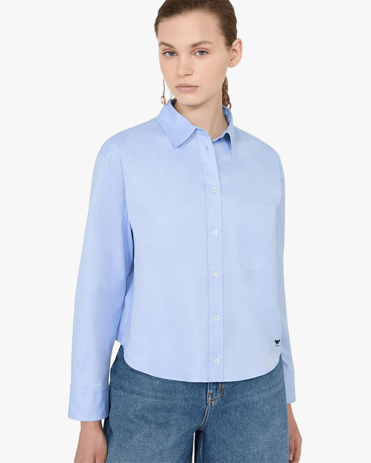 Женская рубашка Max Mara Weekend Nuoro хлопок голубой 2625116091002