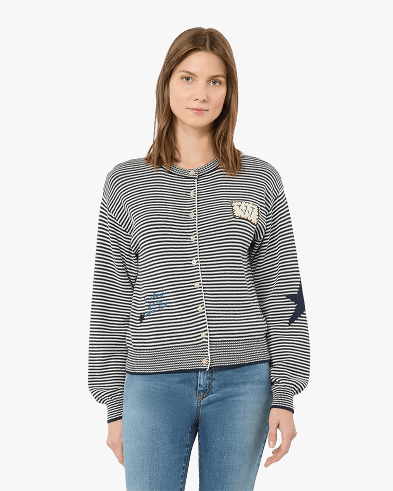 Женский кардиган Max Mara Weekend Teiera хлопок синий в белую полоску 2625346041021