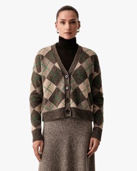 Кардиган жіночий Max Mara Weekend Abile укорочений з додаванням вовни бежевий 2625346082001