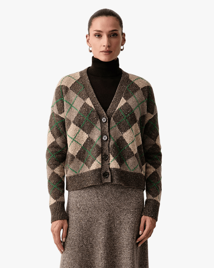 Кардиган жіночий Max Mara Weekend Abile укорочений з додаванням вовни бежевий 2625346082001