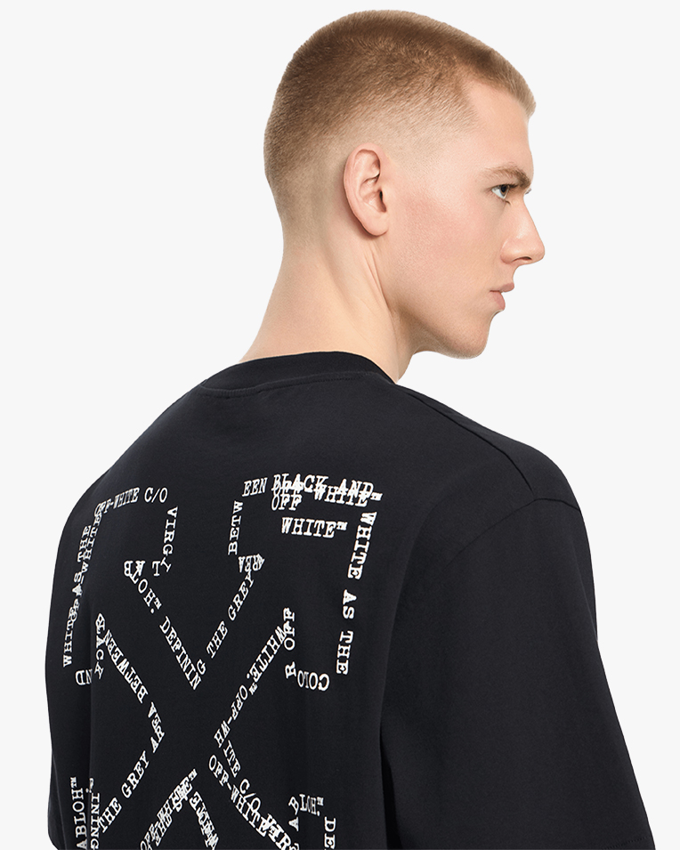 Футболка чоловіча Off-White бавовна чорна з логотипом 44MAA120S26001