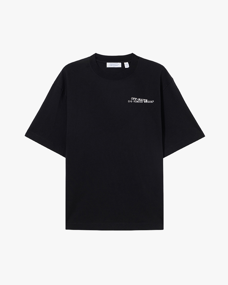 Футболка чоловіча Off-White бавовна чорна з логотипом 44MAA120S26001