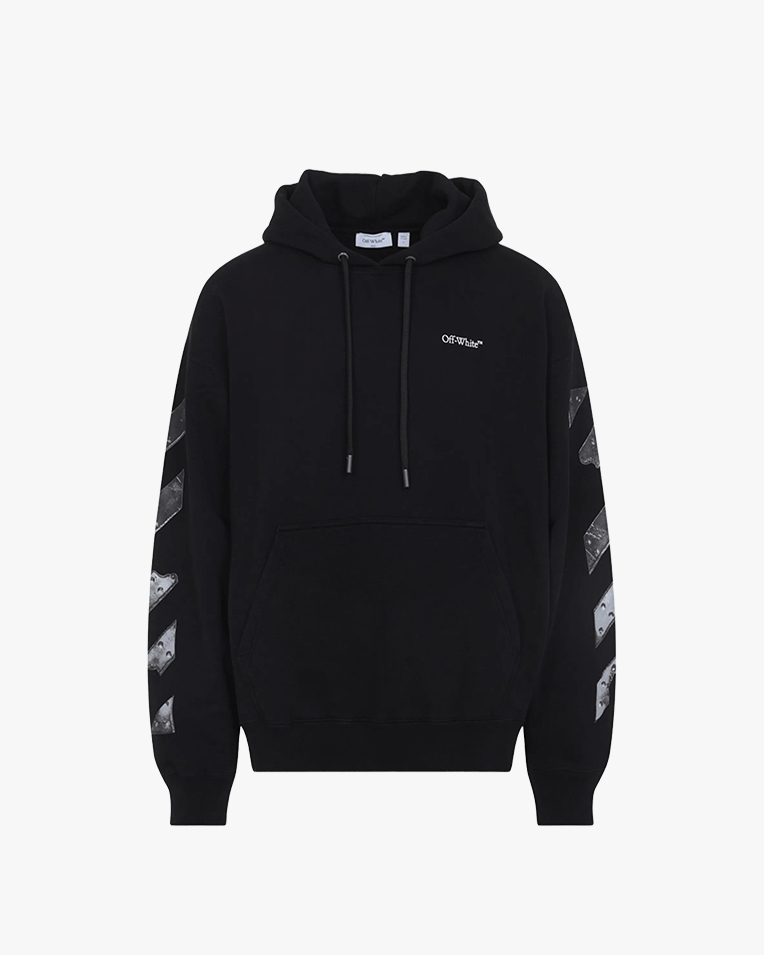 Худи мужское Off-White хлопок черный с логотипом 44MBB085S26F001001