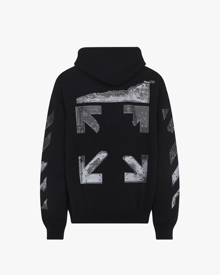 Худи мужское Off-White хлопок черный с логотипом 44MBB085S26F001001