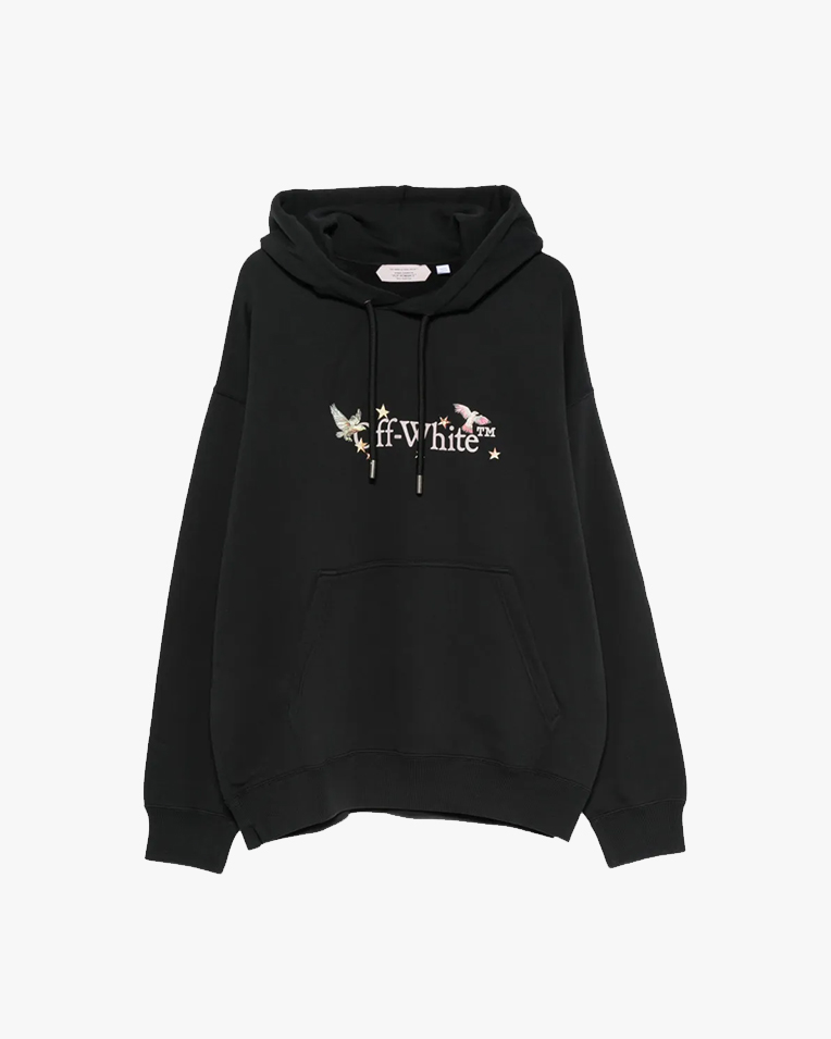 Худи мужское Off-White хлопок черный с принтом 44MBB085Z26F003001