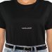 Женская футболка Saint Laurent Classic-Fit с логотипом хлопок черный 460876YB2DQ 1000