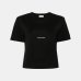 Женская футболка Saint Laurent Classic-Fit с логотипом хлопок черный 460876YB2DQ 1000