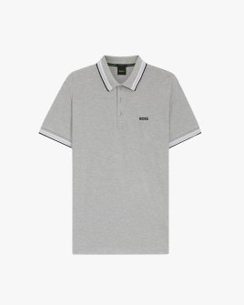 Поло чоловіче Boss Regular Fit Paddy бавовна сірий меланж 50469055046