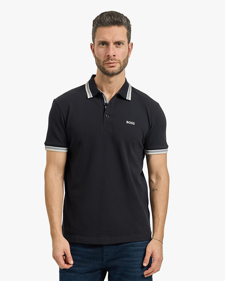 Поло мужское Boss Regular Fit Paddy хлопок синий 50469055426