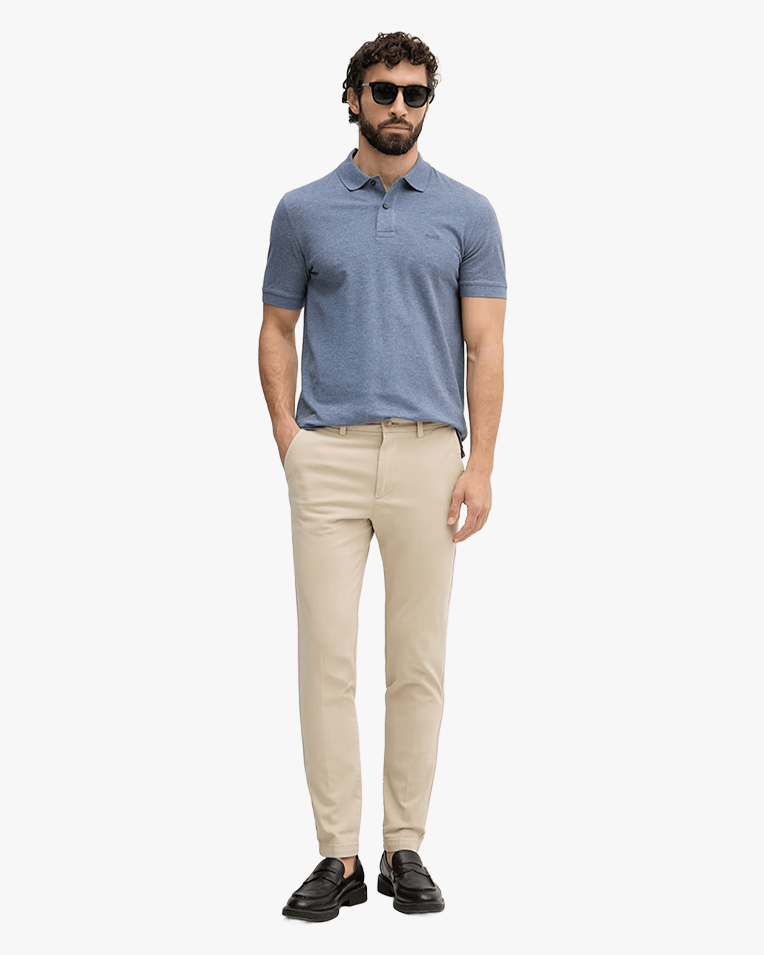 Поло чоловіче Boss Regular Fit Pallas бавовна блакитний меланж 50553564466