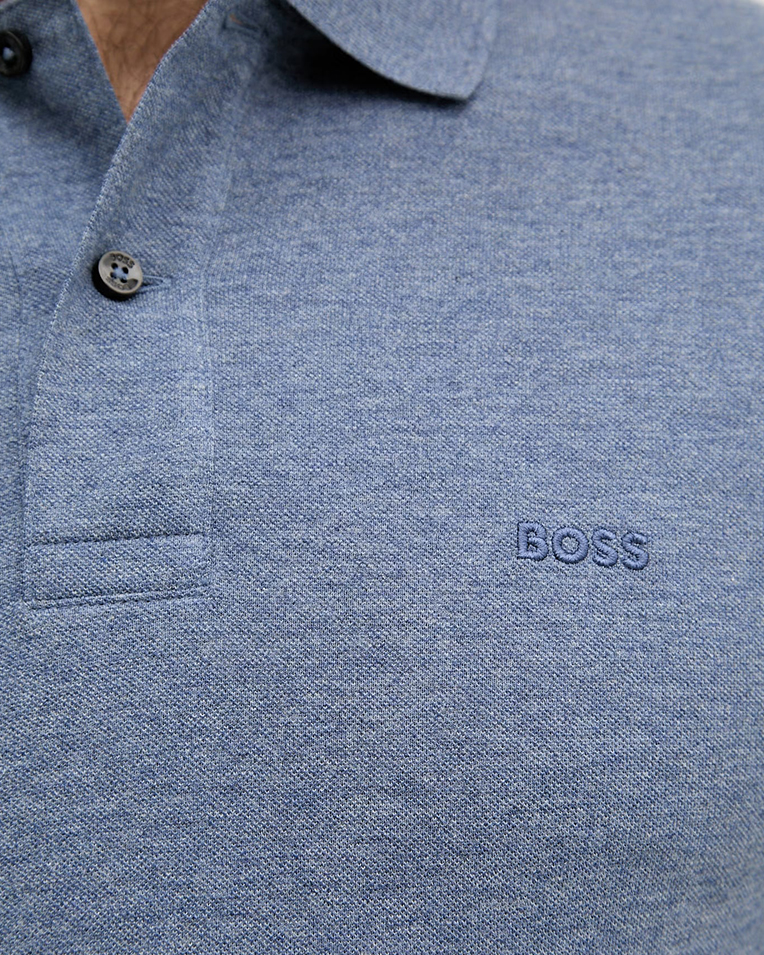 Поло мужское Boss Regular Fit Pallas хлопок голубой меланж 50553564466