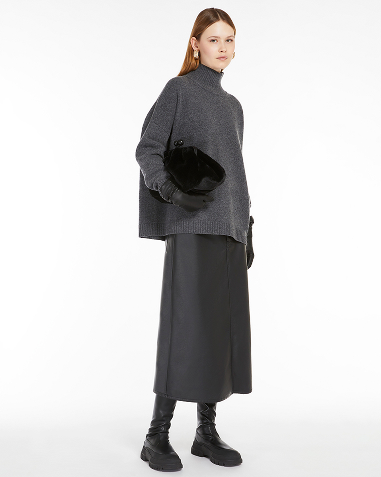 Жіноча спідниця Max Mara Canga  5106092600 шкіряна чорна