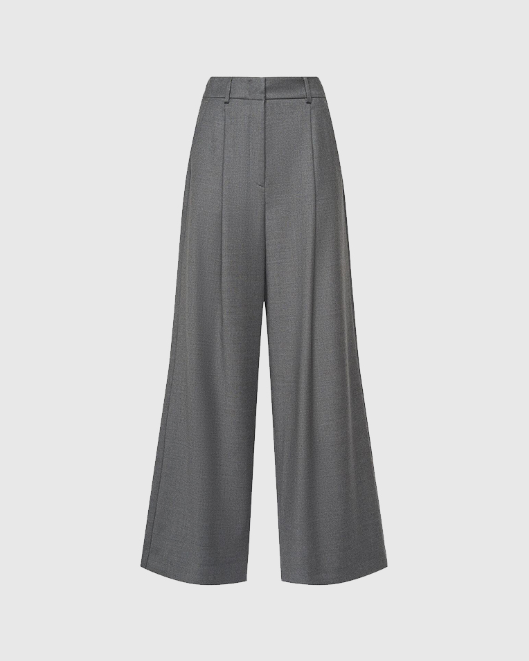 Жіночі штани прямі Max Mara Melodia шерсть сірі 5136142600-003