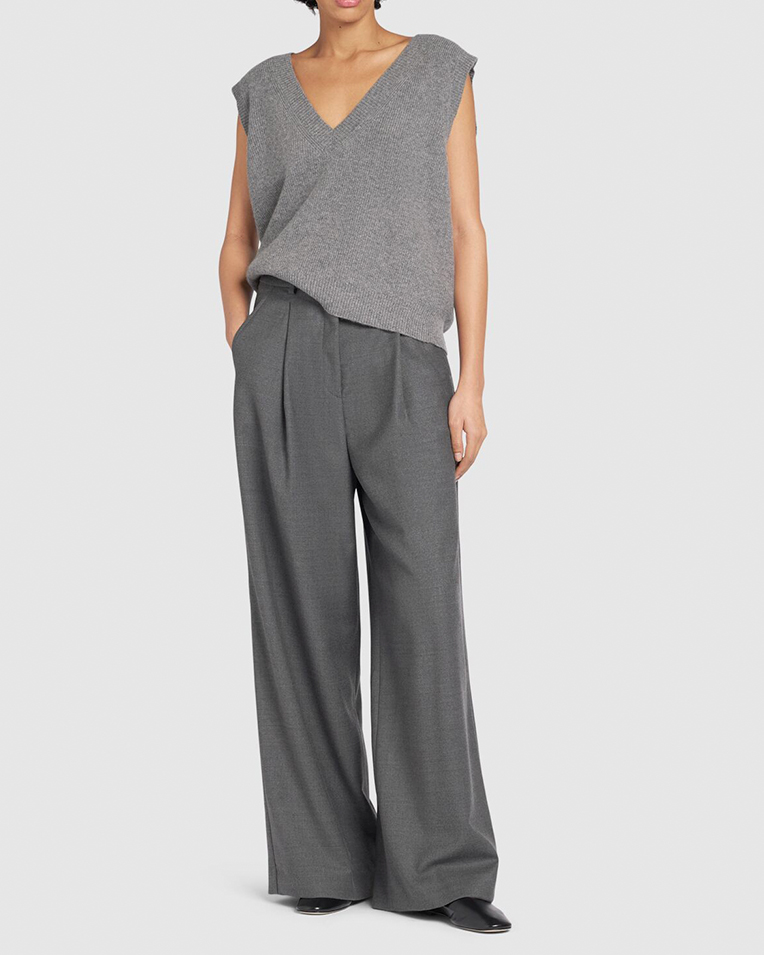 Жіночі штани прямі Max Mara Melodia шерсть сірі 5136142600-003