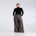 Жіночі штани прямі Max Mara Melodia вовна коричневі в клітинку 5136142600-048