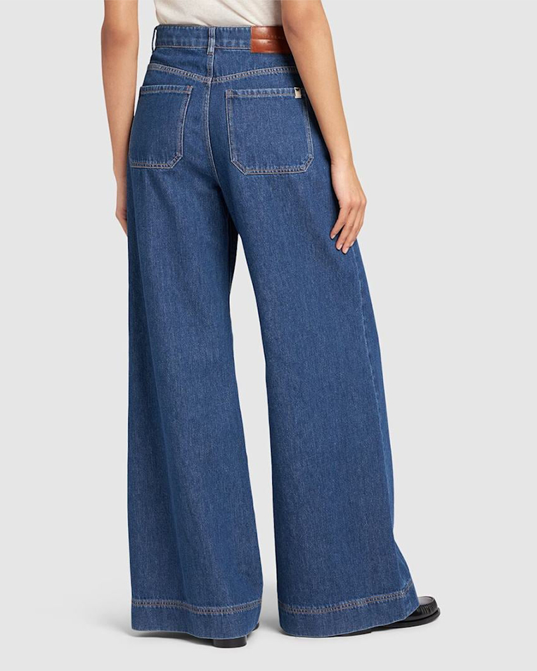 Женские джинсы широкого кроя Max Mara Vega хлопок синие 5186011600-07